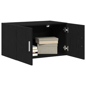 Wandmontierter Wandschrank Schwarz Eiche 70 cm