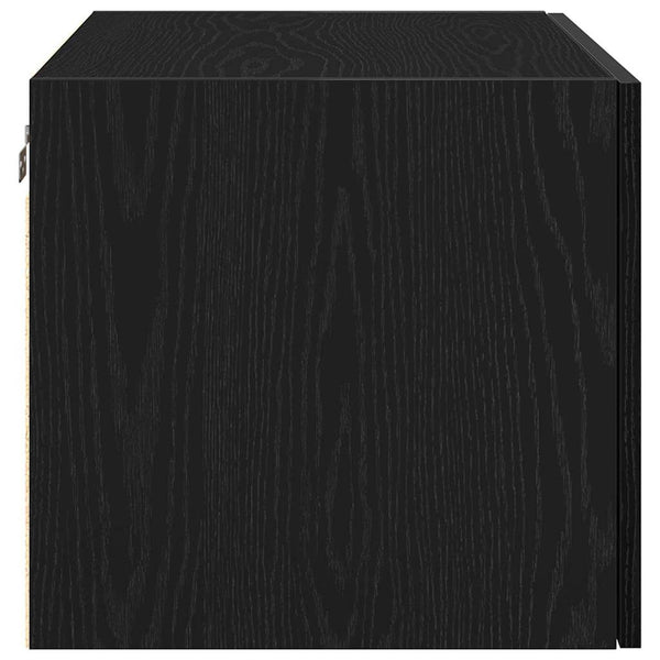 Wandmontierter Wandschrank Schwarz Eiche 70 cm