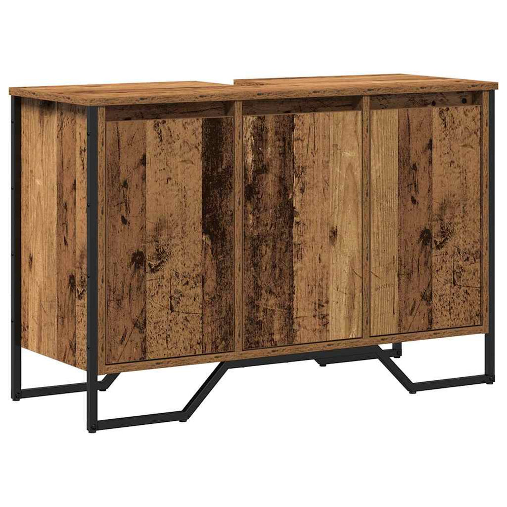 Waschbeckenunterschrank Altholz 91x35x60cm