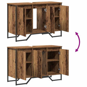 Waschbeckenunterschrank Altholz 91x35x60cm