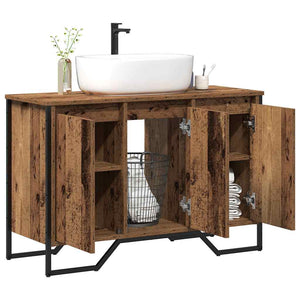Waschbeckenunterschrank Altholz 91x35x60cm