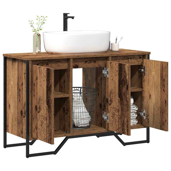 Waschbeckenunterschrank Altholz 91x35x60cm