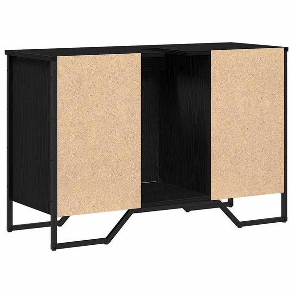 Waschbeckenschrank Schwarz Eichen-Optik 91x35x60 cm
