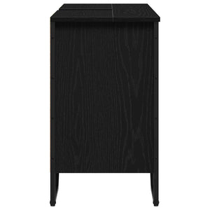 Waschbeckenschrank Schwarz Eichen-Optik 91x35x60 cm