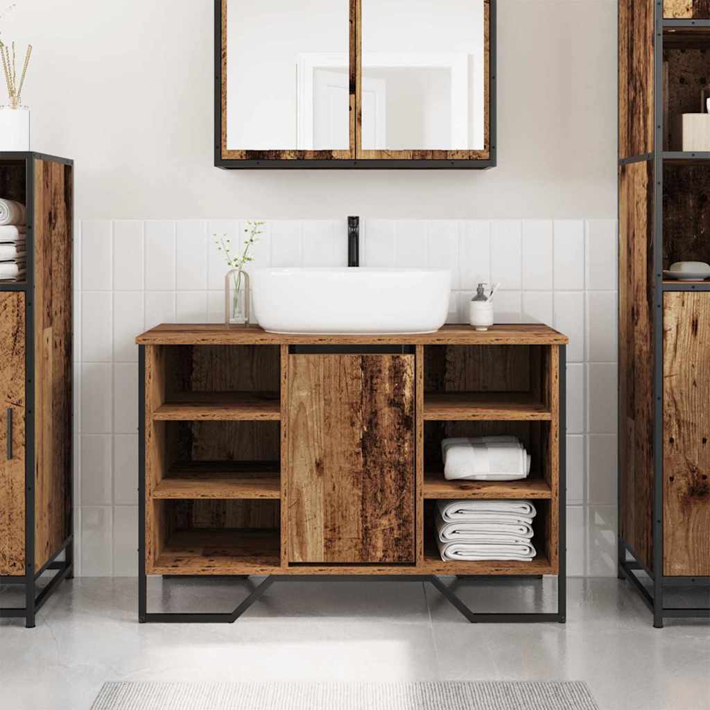 Waschbeckenschrank Altholz 91x35x60cm