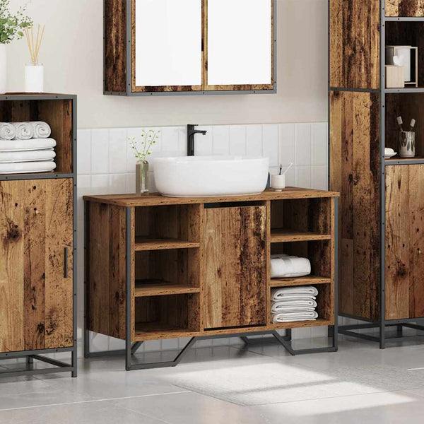 Waschbeckenschrank Altholz 91x35x60cm