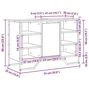 Waschbeckenschrank Altholz 91x35x60cm