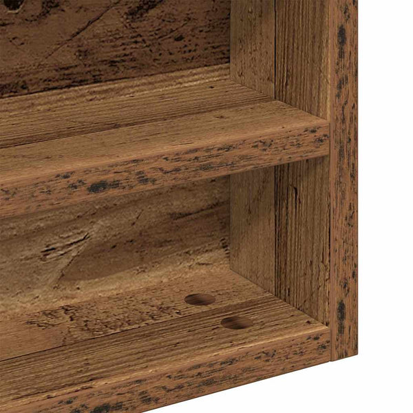 Vitrine mit Regal Altholz Wandmontage