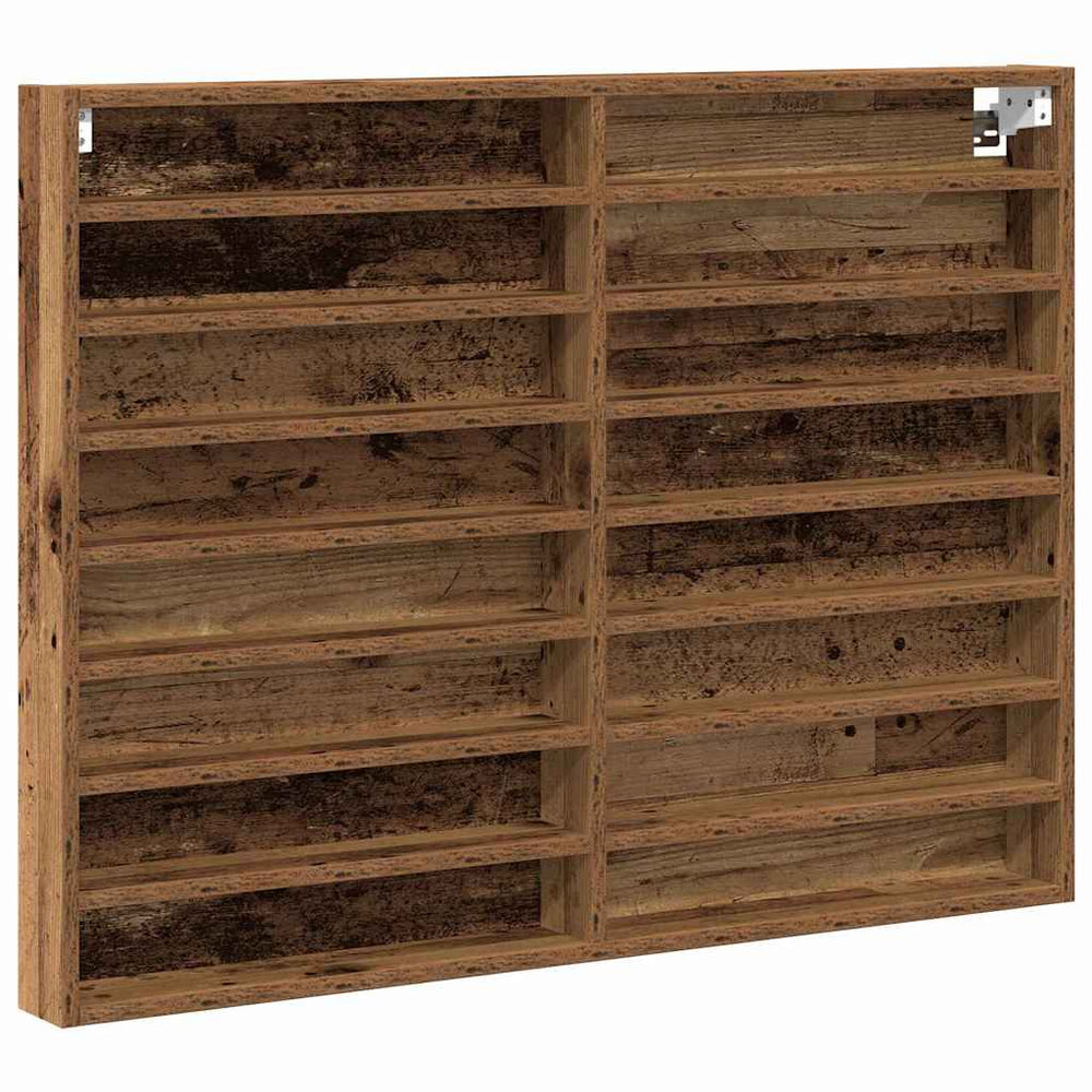 vidaXL Wall Display Cabinet with Shelf Reclaimed Wood 100x8.5x75 cm Engineered Wood