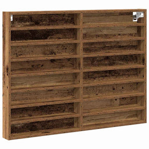 Vitrine mit Regal Altholz Wandmontage