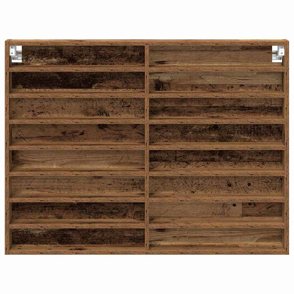 Vitrine mit Regal Altholz Wandmontage