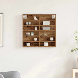 Wandvitrine mit Regal Altholz
