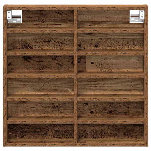 Wandvitrine mit Regal Altholz