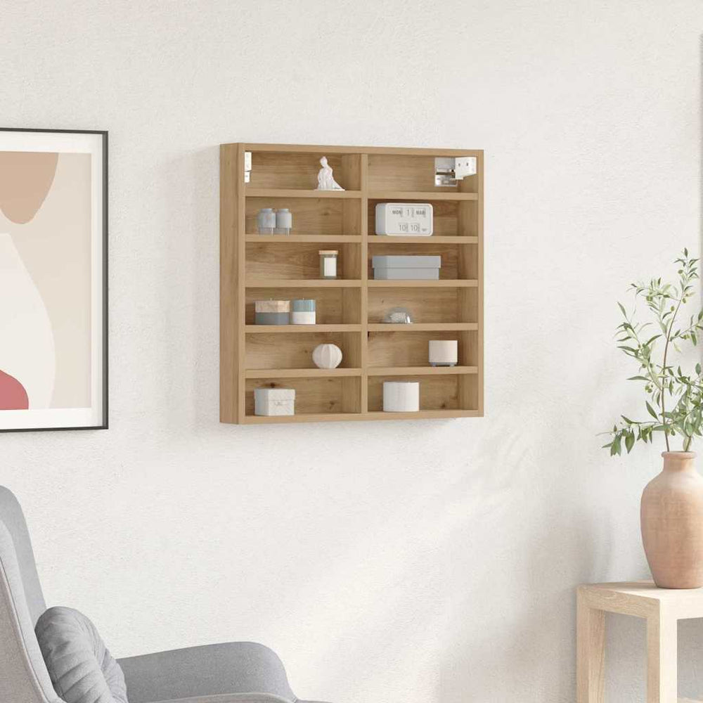 vidaXL Display Cabinet with Shelf Artisan Oak 60 x 8.5 x 58 cm Engineered Wood