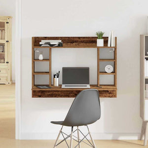 Wandtisch mit Regal Altholz 105 cm