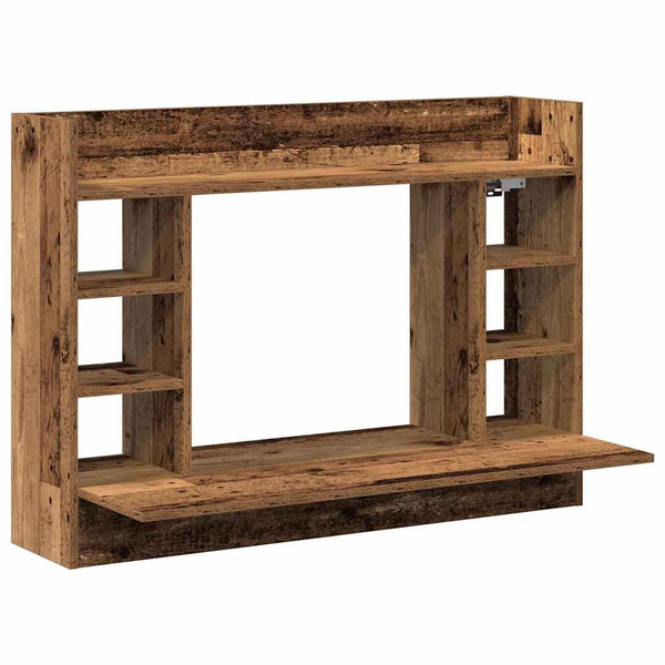 Wandtisch mit Regal Altholz 105 cm