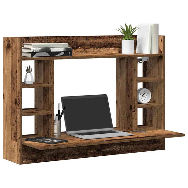 Wandtisch mit Regal Altholz 105 cm