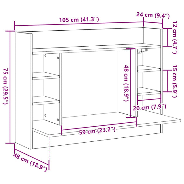 Wandtisch Artisan Eiche 105 cm