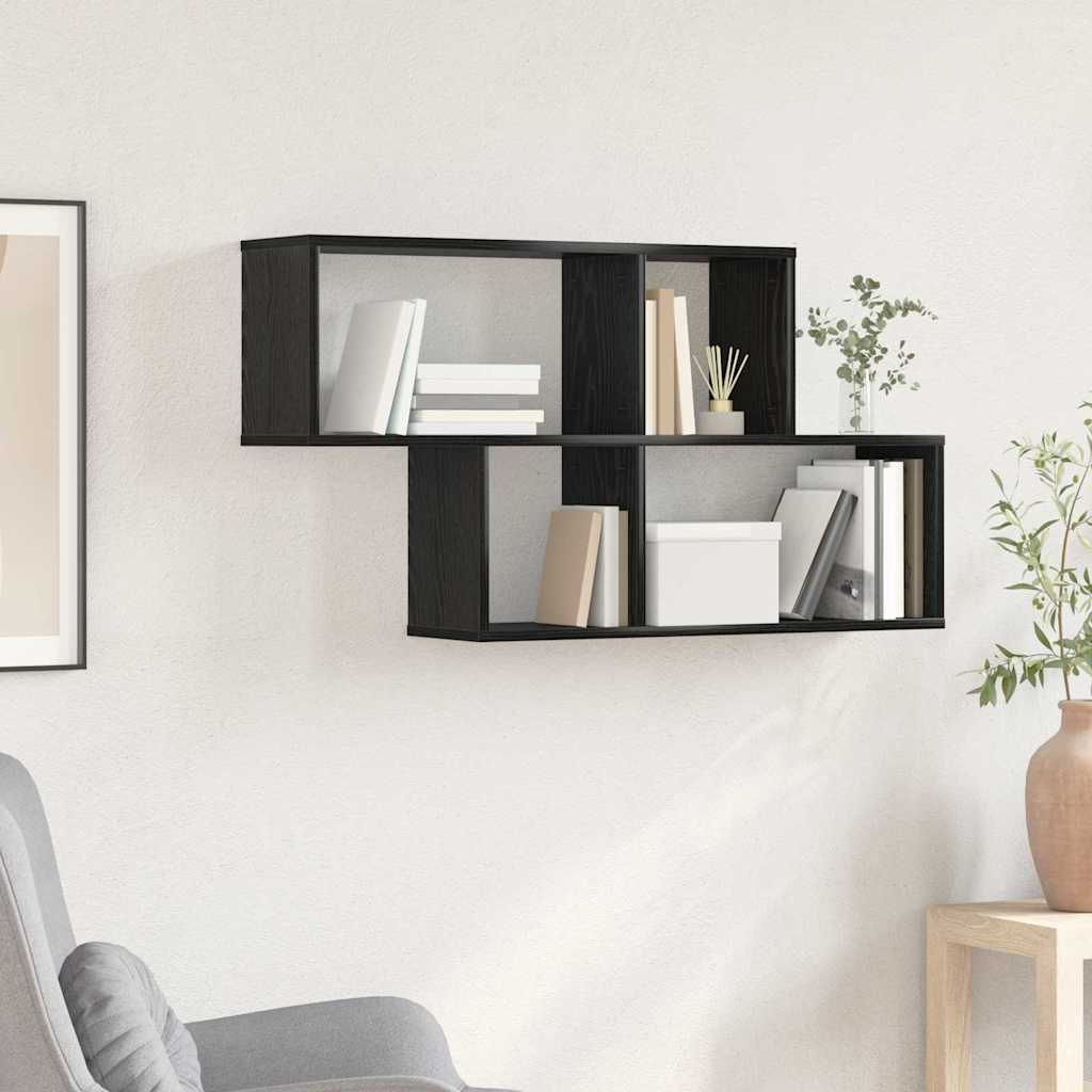 Schwarzes Wandregal Holzwerkstoff