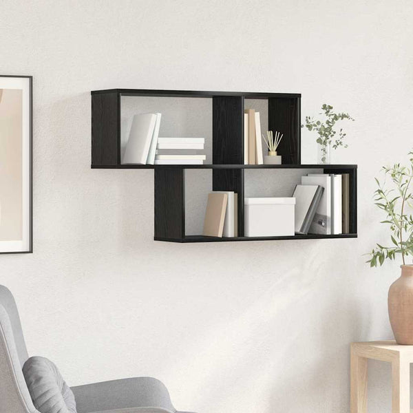 Schwarzes Wandregal Holzwerkstoff