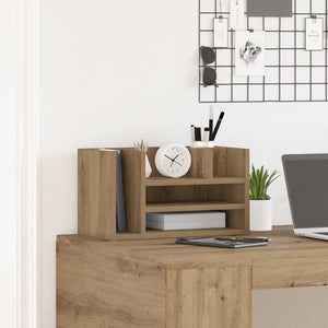Schreibtisch Organizer Schwarz Eichen-Optik