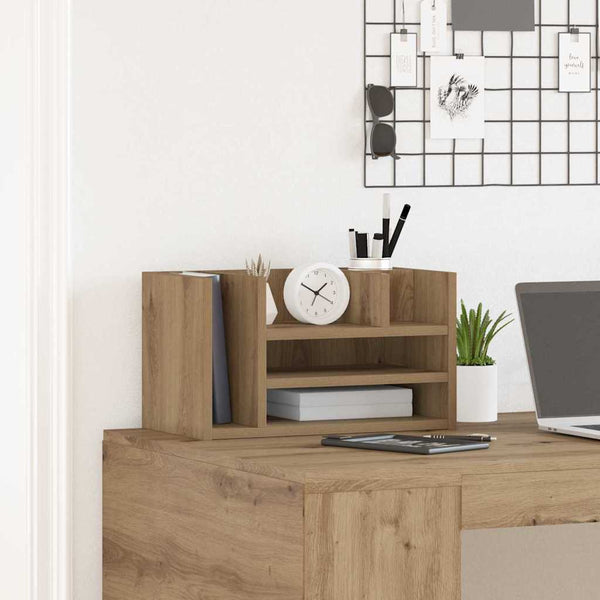 Schreibtisch Organizer Schwarz Eichen-Optik