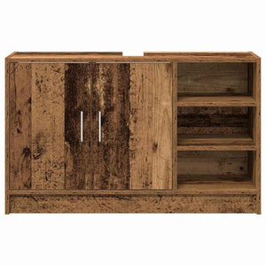 vidaXL Meuble de salle de bain avec porte, bois de récupération, 90 x 29 x 55 cm, bois d'ingénierie