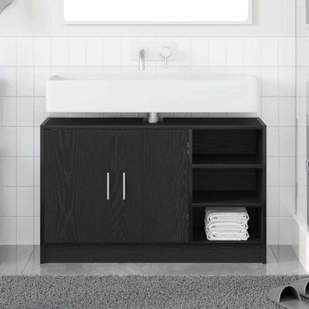 Badezimmerschrank Schwarz Eiche 90x29x55 cm
