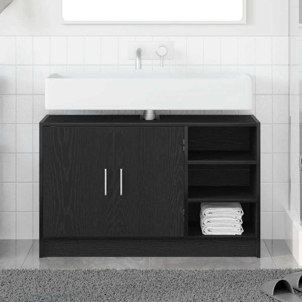 Badezimmerschrank Schwarz Eiche 90x29x55 cm