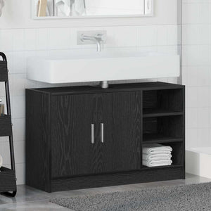Badezimmerschrank Schwarz Eiche 90x29x55 cm