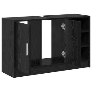 Badezimmerschrank Schwarz Eiche 90x29x55 cm