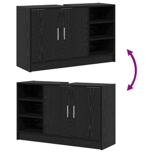 Badezimmerschrank Schwarz Eiche 90x29x55 cm