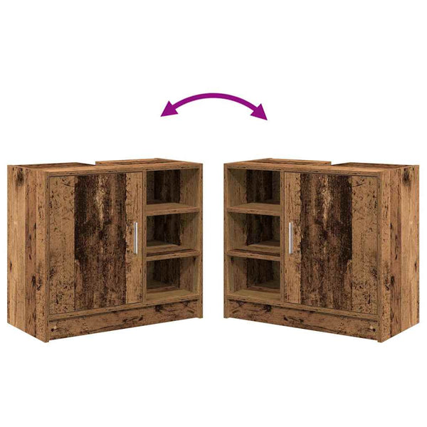 Badezimmerschrank Altholz 63x29x55cm