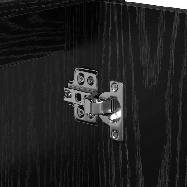 Badschrank Schwarz Eichen-Optik 63 cm