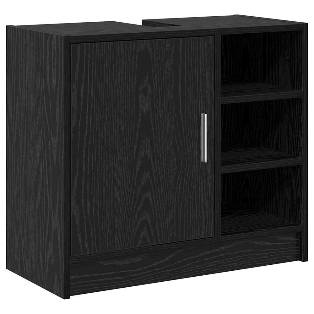 Badschrank Schwarz Eichen-Optik 63 cm