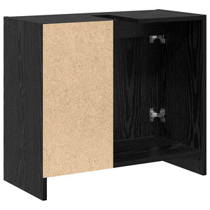 Badschrank Schwarz Eichen-Optik 63 cm