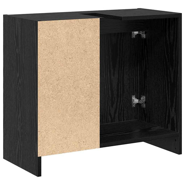 Badschrank Schwarz Eichen-Optik 63 cm