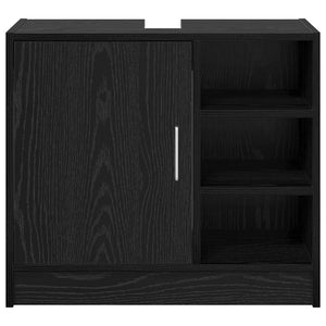 Badschrank Schwarz Eichen-Optik 63 cm