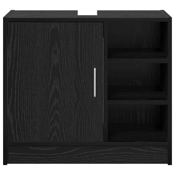 Badschrank Schwarz Eichen-Optik 63 cm