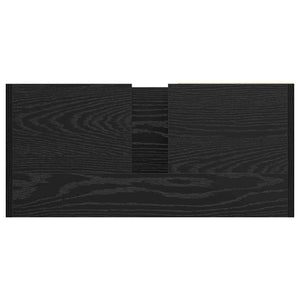 Badschrank Schwarz Eichen-Optik 63 cm