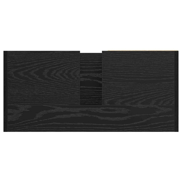 Badschrank Schwarz Eichen-Optik 63 cm