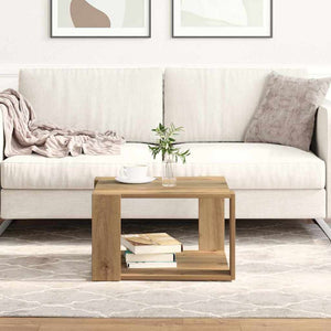 vidaXL Table basse chêne artisan 51,5 x 51,5 x 30 cm bois d'ingénierie