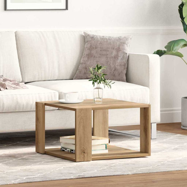 vidaXL Table basse chêne artisan 51,5 x 51,5 x 30 cm bois d'ingénierie