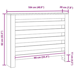 Heizkörperverkleidung Schwarz Eiche 104cm