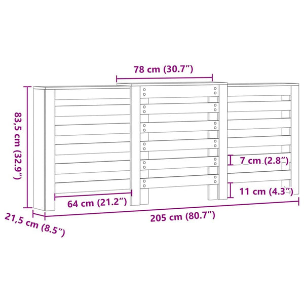 Heizkörperverkleidung Schwarz Eiche 205cm