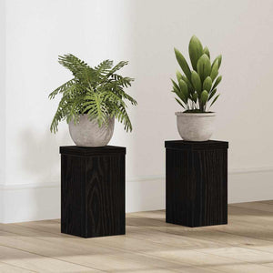 Pflanzenständer 2er Set Schwarz Eiche 18cm
