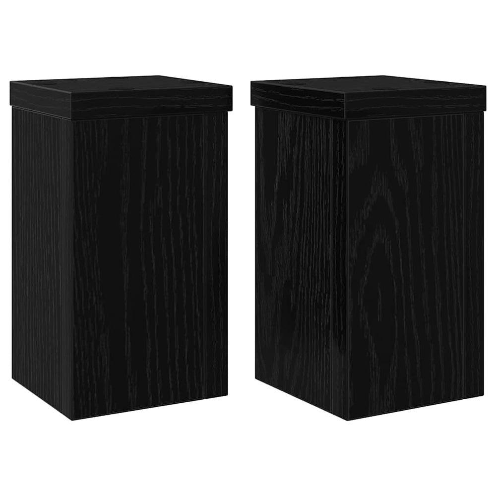 Pflanzenständer 2er Set Schwarz Eiche 18cm