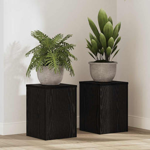 Pflanzenständer 2er-Set Schwarz Eiche 35cm