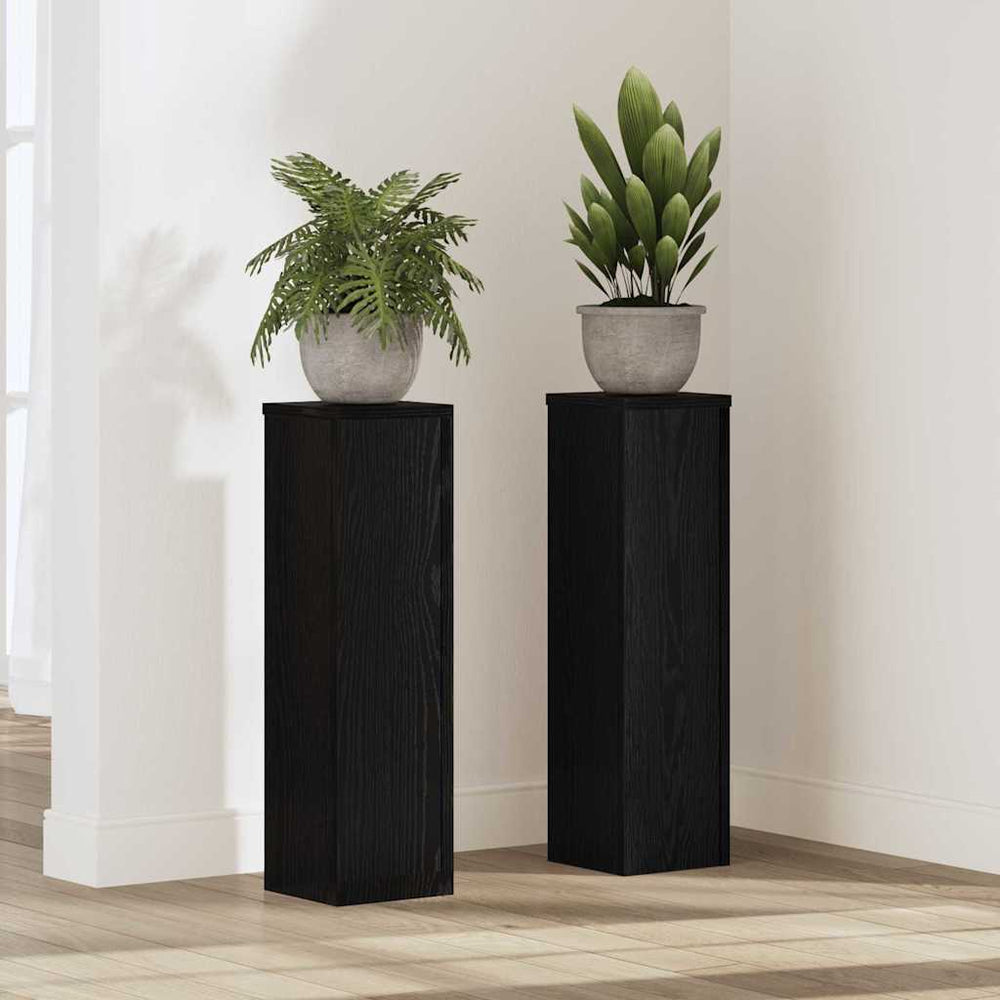 Pflanzenständer 2er Set Schwarz Eiche 60cm