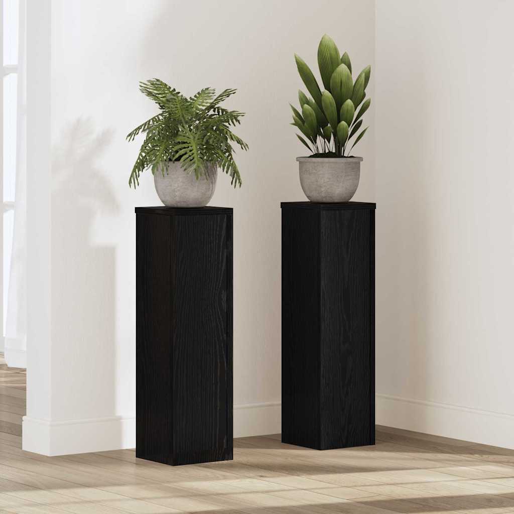 Pflanzenständer 2er Set Schwarz Eiche 60cm